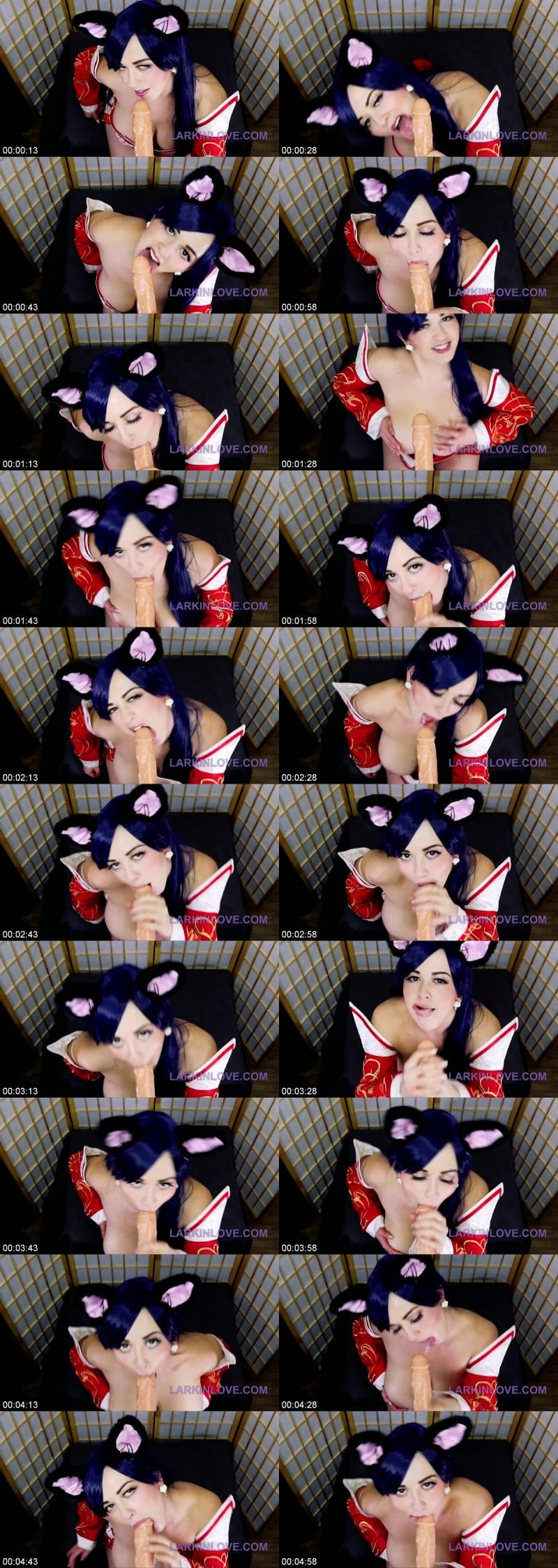 Larkin Love - Facial Ahri League Of Legends Cosplay Sloppy Blowjob